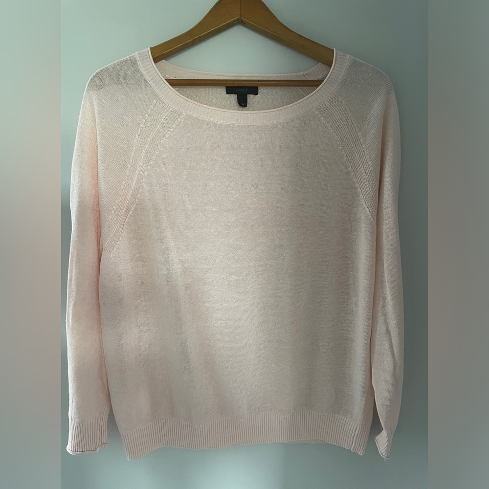 JCrew- NWOT, pink, light summer sweater. See thru